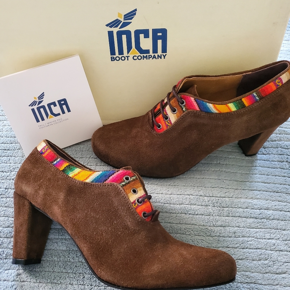 NEW Inca Brown Suede Heels Women's Size 7